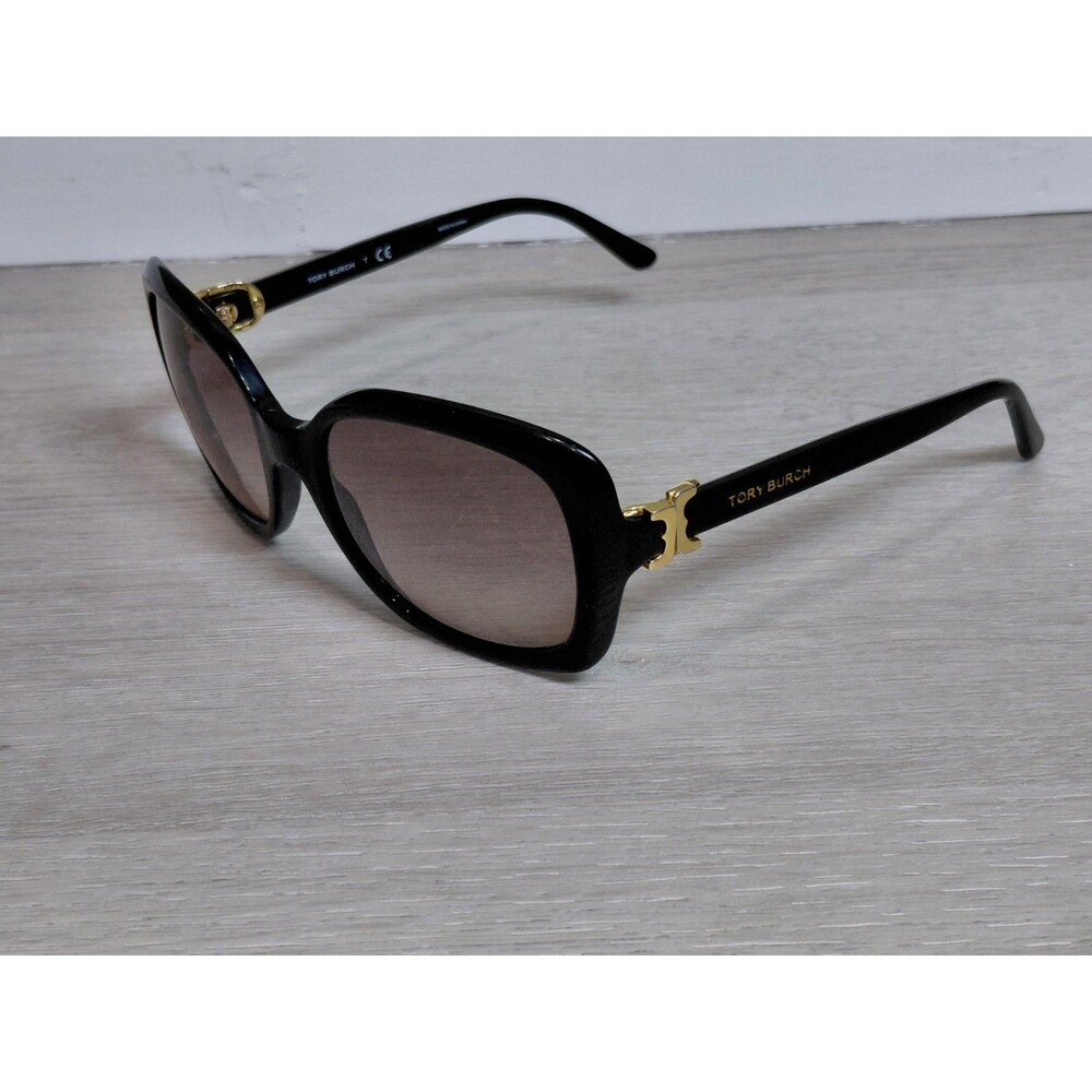 Tory Burch TY 7101 1377/13 Sunglasses Polished Black Gold Logo No Case